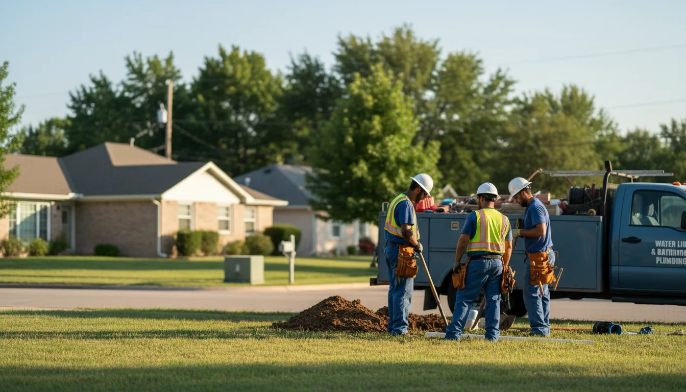 Residential water line and bathroom plumbing service in Preston, IA